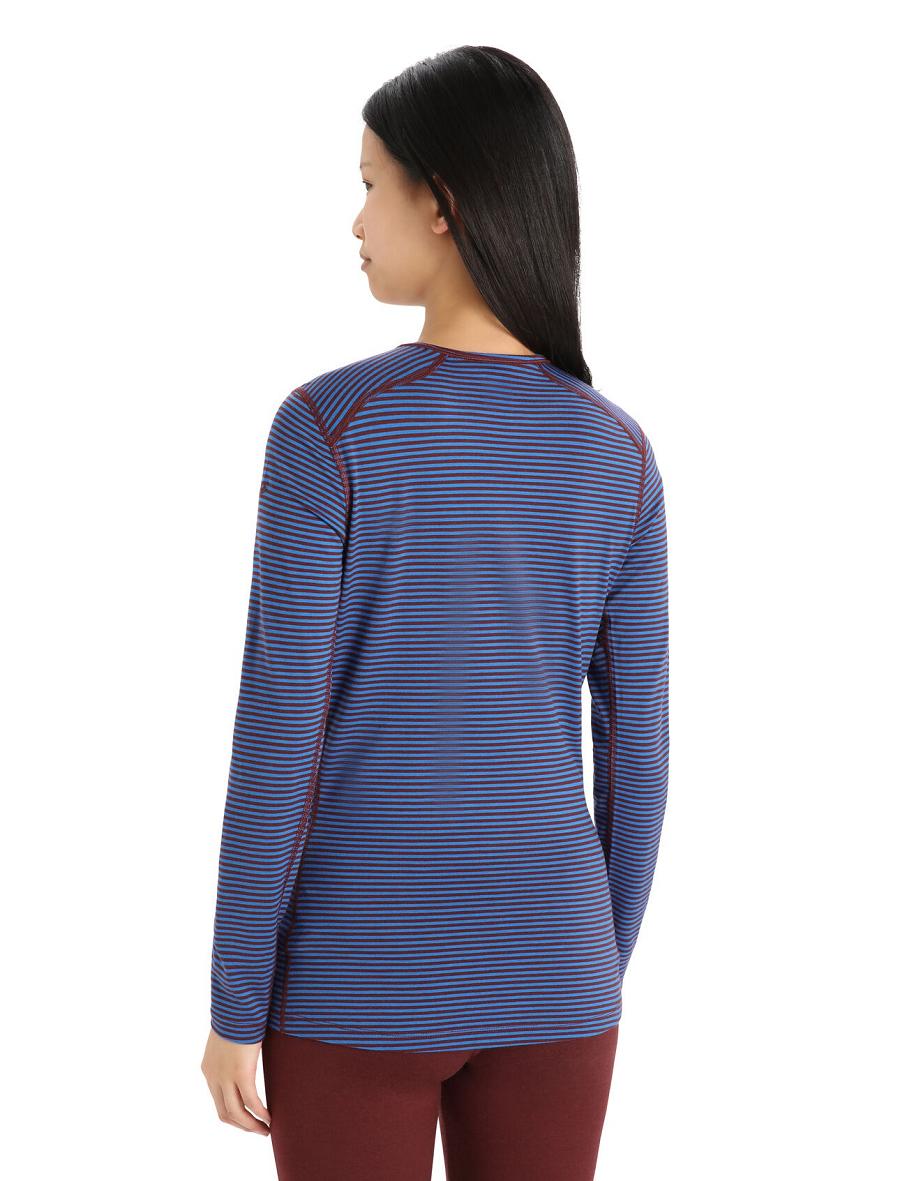 Base Layers Icebreaker Merino 200 Oasis Long Sleeve Crewe Thermal Top Damskie Niebieskie | PL 1021OKIR